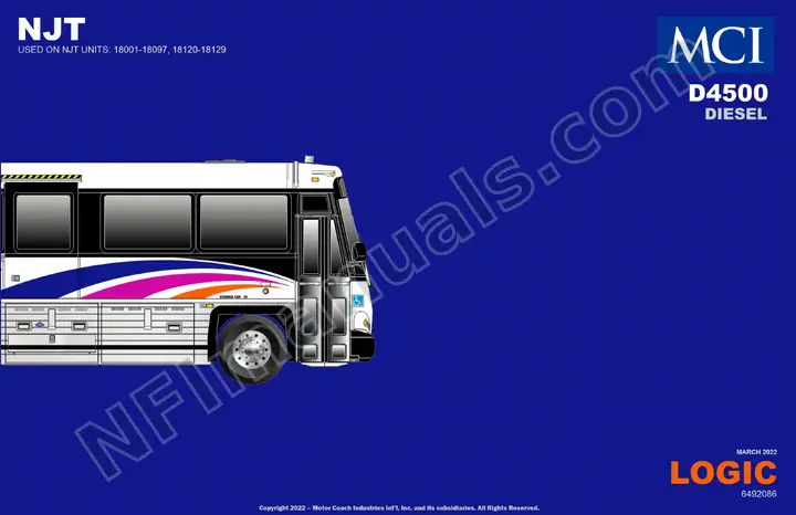 D4500 New Jersey Transit 6492086 Logic Manual, 2021 for Units 14768,14786-14819,14822,14872-14915,14921-14936,15005-15014 first-page preview