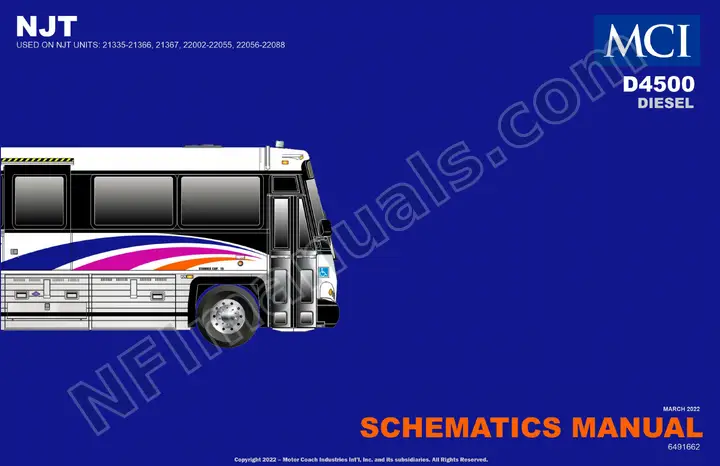 D4500 New Jersey Transit 6491662 Schematics, 2022 for Units 083114-083121,103558-103561-103590,104708-104862 first-page preview