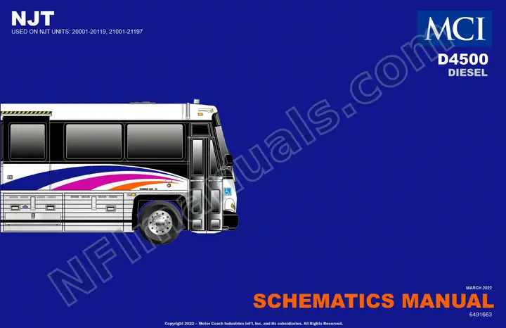 D4500 New Jersey Transit 6491663 Schematics, 2022 for Units 15721,15724-15893,16020-16240 first-page preview