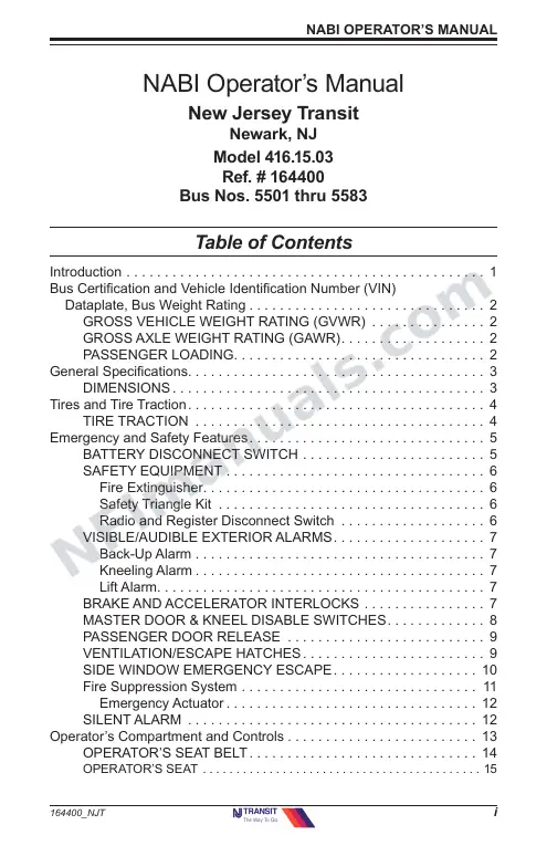 SR9134 (164400) Operator’s Manual, New Jersey Transit first-page preview
