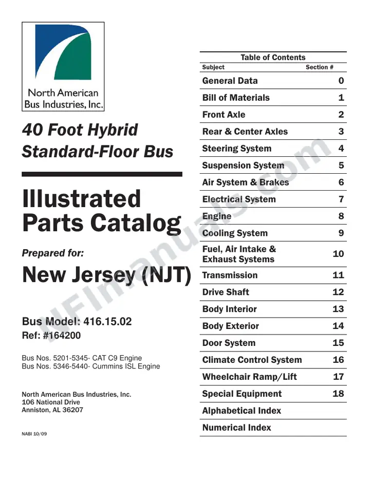 SR9133 (164200) Parts Manual, New Jersey Transit first-page preview