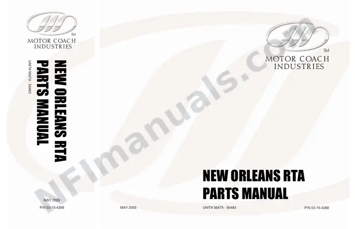 D4500 Parts Manual, New Orleans 2004 for Units 56479-56483 first-page preview
