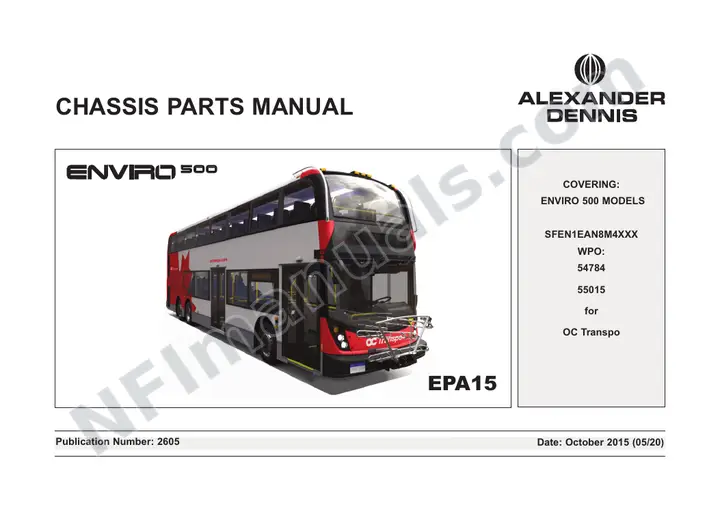 OC Transpo, 2605 Chassis Parts Manual first-page preview