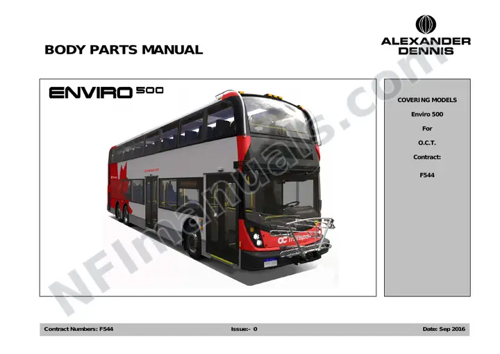 OC Transpo, F544 Body Parts Manual first-page preview