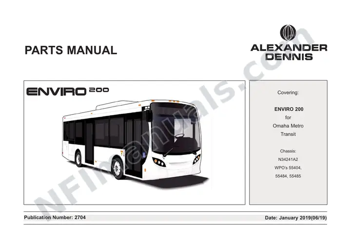 Omaha Metro Transit, 2704/H282 Chassis & Body Parts Manual first-page preview