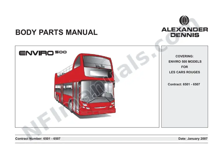 San Francisco, 6501-6507 Body Parts Manual first-page preview