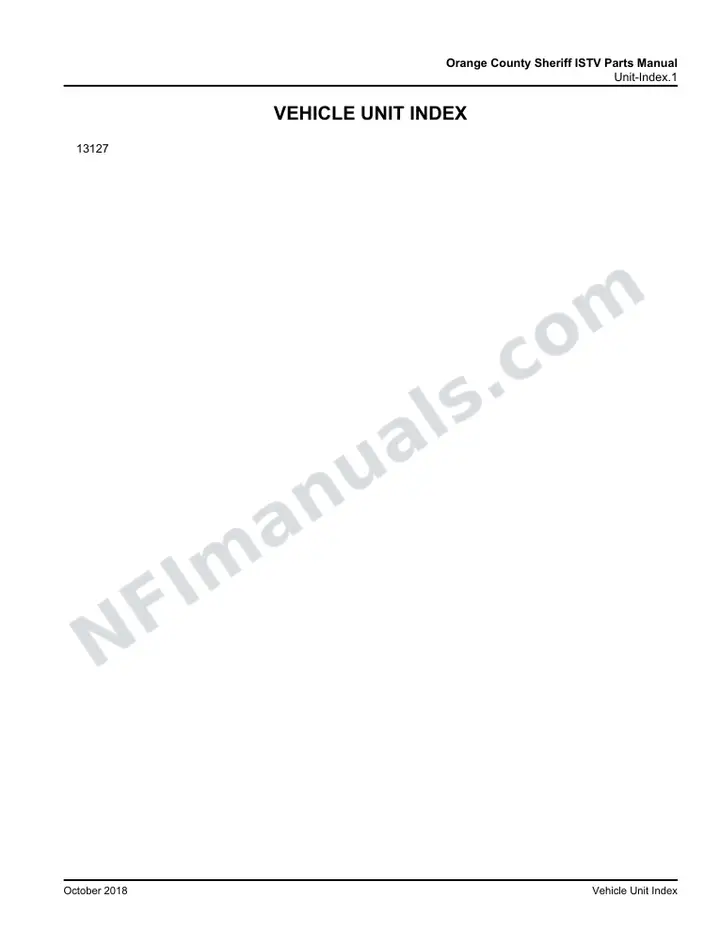 D40ISTV Orange County Sheriff Parts Manual 03 26 0282, Effective with VIN Unit 13127 first-page preview