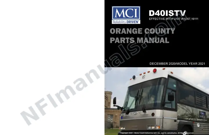 D40ISTV Parts Manual, ORANGE COUNTY SHERIFF 2021 for Units 16107, 16111 first-page preview