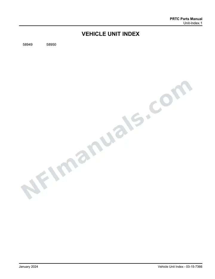 D4500 PRTC Parts Manual 03 15 7366, Effective with VIN Units 58949 58950 first-page preview