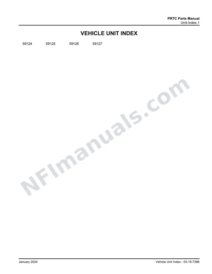 D4500 PRTC Parts Manual 03 15 7386, Effective with VIN Units 59124 59127 first-page preview