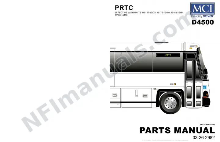 D4500 PRTC Parts Manual 03 26 2982, Effective with VIN Units 15157 15196 first-page preview