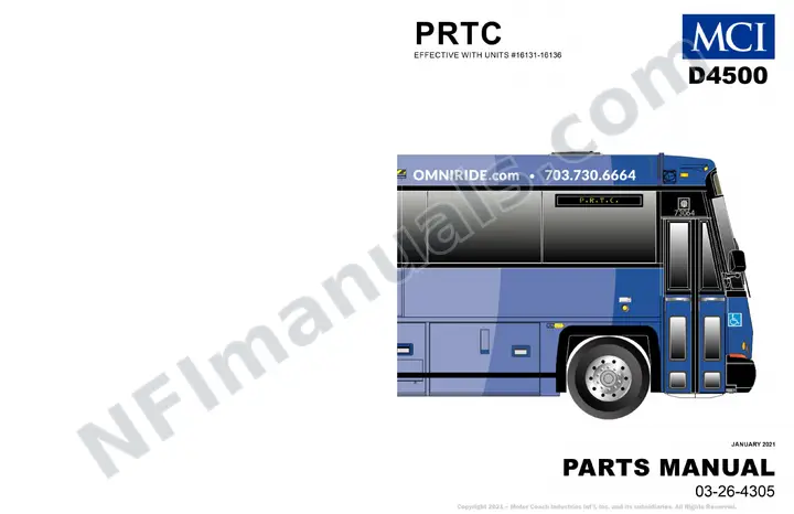 D4500 Parts Manual, PRTC 2021 for Units 16131-16136 first-page preview