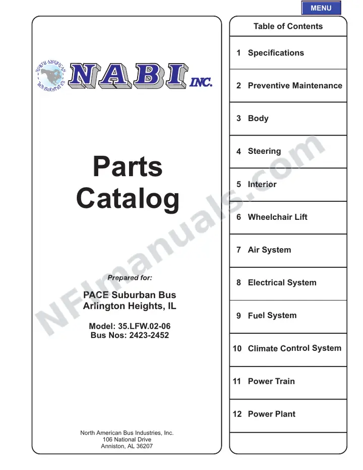 SR9023 (32000) Parts Manual, PACE Chicago first-page preview