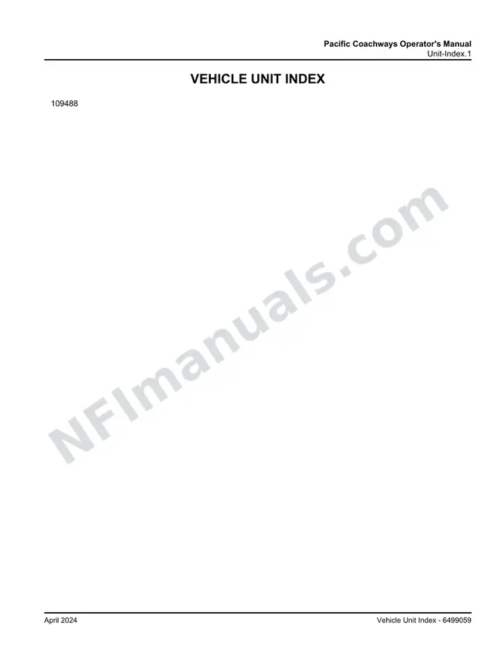 J4500 Pacific Coachways Operator's Manual SR31552, 2024 for Unit 109488 first-page preview