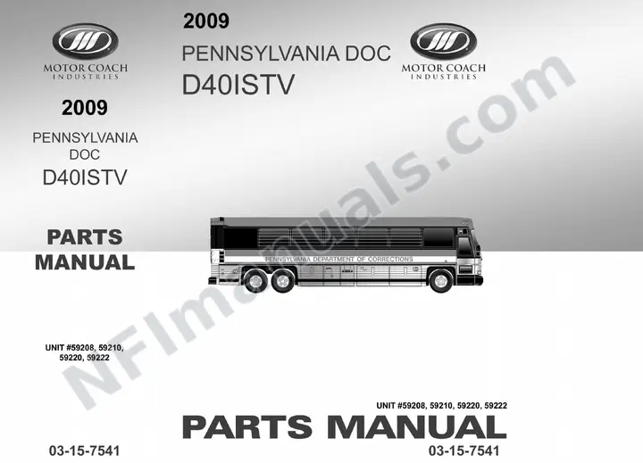 D40ISTV Pennsylvania DOC Parts Manual 03 15 7541, Effective with VIN Units 59208, 59210, 59220, 59222 first-page preview