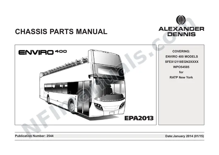 RATP Dev - New York, 2544 Chassis Parts Manual first-page preview