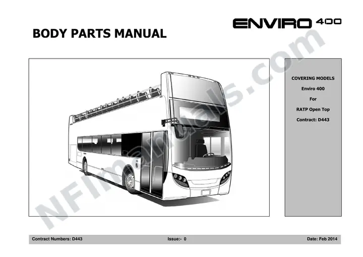 RATP Dev - New York, D443 Body Parts Manual first-page preview