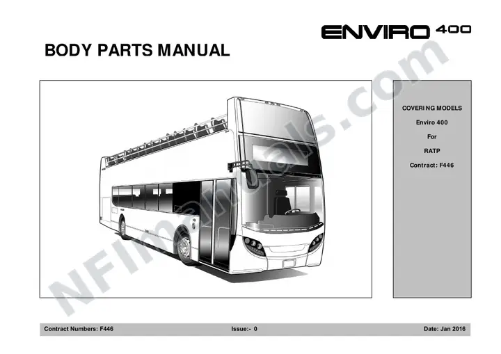 RATP Dev - New York, F446 Body Parts Manual first-page preview