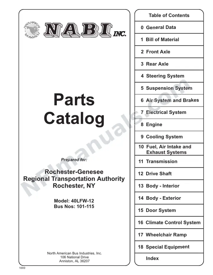 SR9046 (60000) Parts Manual, Rochester first-page preview