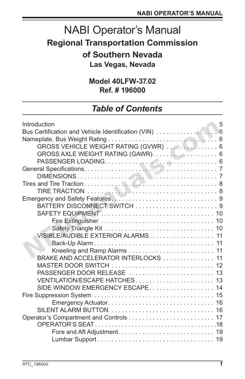 SR9154 (196000) Operator’s Manual, RTC Las Vegas first-page preview