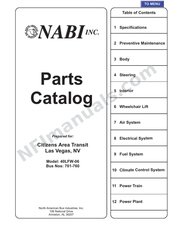 SR9026 (35000) Parts Manual, Las Vegas first-page preview