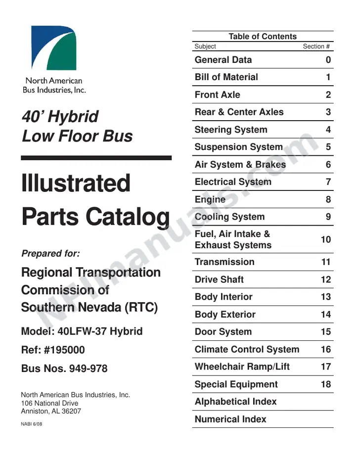 SR9153 (195000) Parts Manual, RTC Las Vegas first-page preview