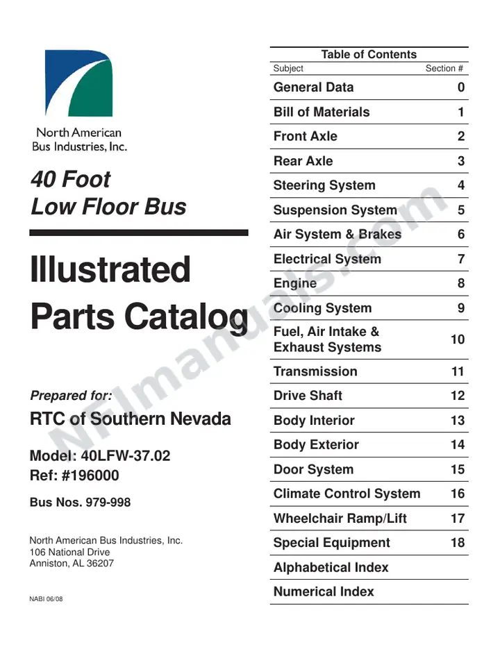 SR9154 (196000) Parts Manual, RTC Las Vegas first-page preview