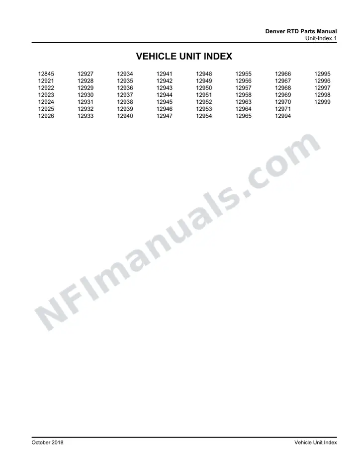 D4500 RTD Denver Parts Manual 03 15 9781, Effective with VIN Units 12845 12999 first-page preview