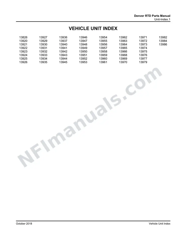 D4500 RTD Denver Parts Manual 03 26 0990, Effective with VIN Units 13826, 13920 13986 first-page preview