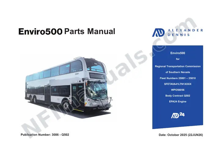 3086 - Q502 Enviro500 Parts first-page preview