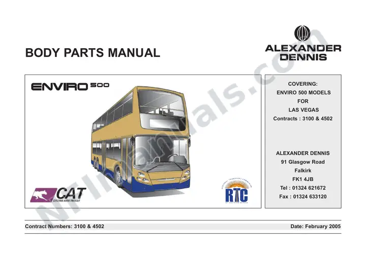 RTC, 3100/4502 Body Parts Manual first-page preview
