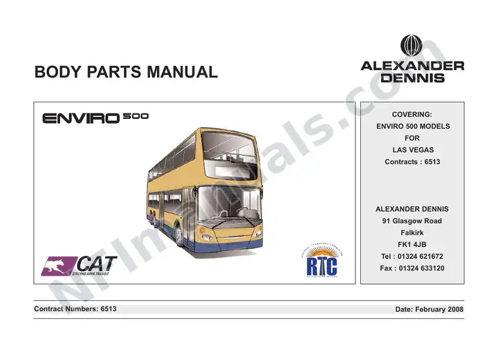 RTC, 6513 Body Parts Manual first-page preview
