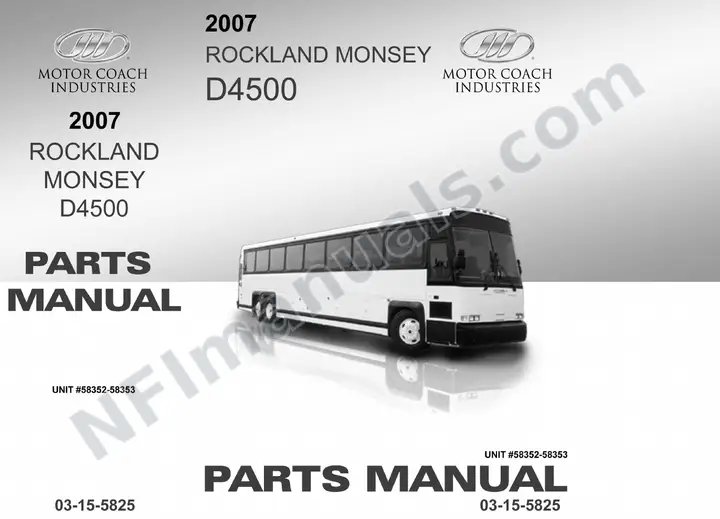 D4500 Rockland Monsey Parts Manual 03 15 5825, Effective with VIN Units 58352 58353 first-page preview