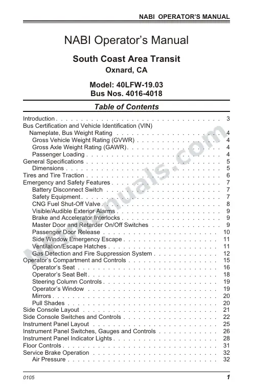 SR9090 (114000) Operator’s Manual, So Coast Area Transit Oxnard first-page preview