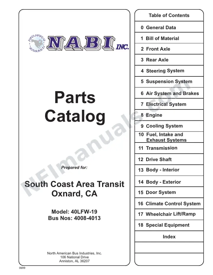 SR9053 (68000) Parts Manual, So Coast Area Transit Oxnard first-page preview