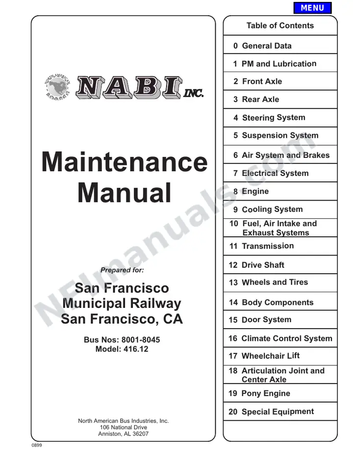 SR9031 (41000) Service Manual, SFMTA San Francisco first-page preview