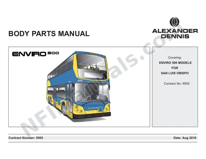 San Luis Obispo, 9505 Body Parts Manual first-page preview