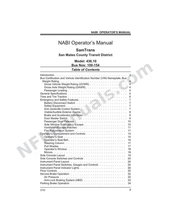 SR9067 (85000) Operator’s Manual, San Mateo SamTrans first-page preview