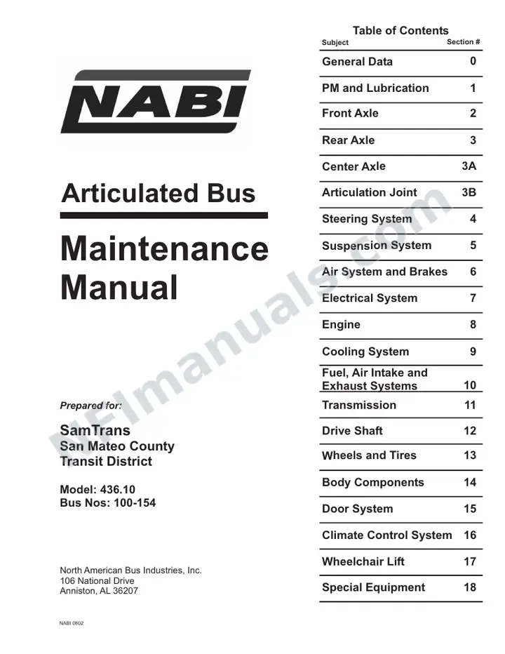 SR9067 (85000) Service Manual, San Mateo County Transit District first-page preview