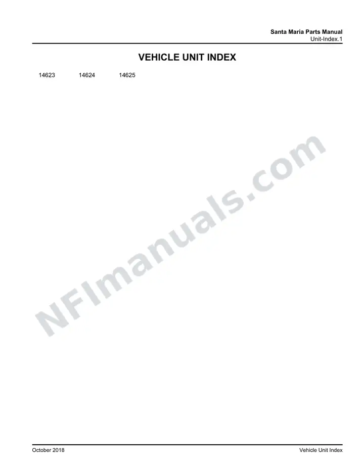 D4500 Santa Maria Parts Manual 03 26 1965, Effective with VIN Units 14623 14625 first-page preview