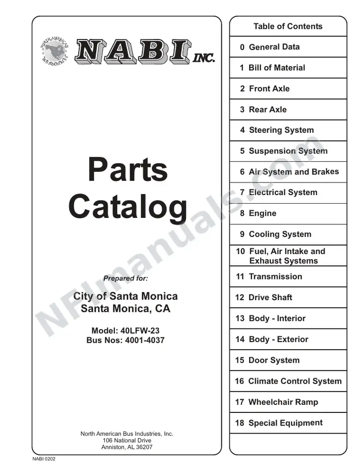 SR9045 (58000) Parts Manual, Santa Monica (Big Blue) first-page preview