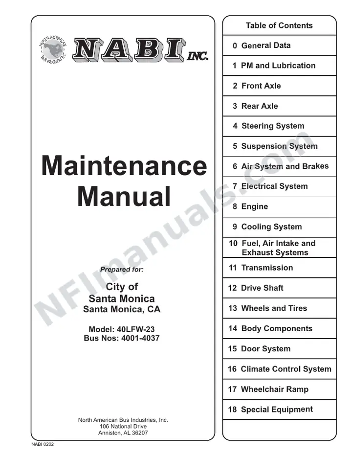SR9045 (58000) Service Manual, Santa Monica Big Blue Bus first-page preview