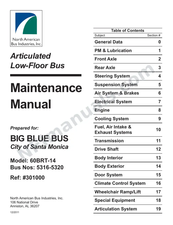 SR9248 (301000) Service Manual, Santa Monica Big Blue Bus first-page preview