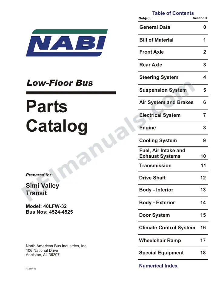 SR9096 (120000) Parts Manual, Simi Valley first-page preview