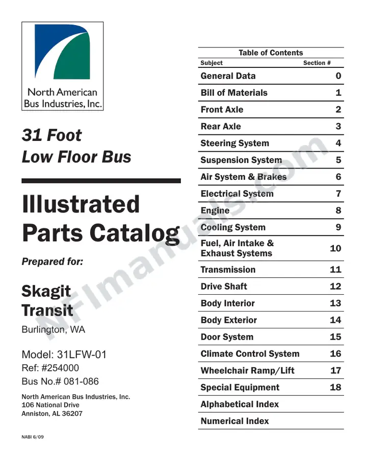 SR9204 (254000) Parts Manual, Skagit first-page preview