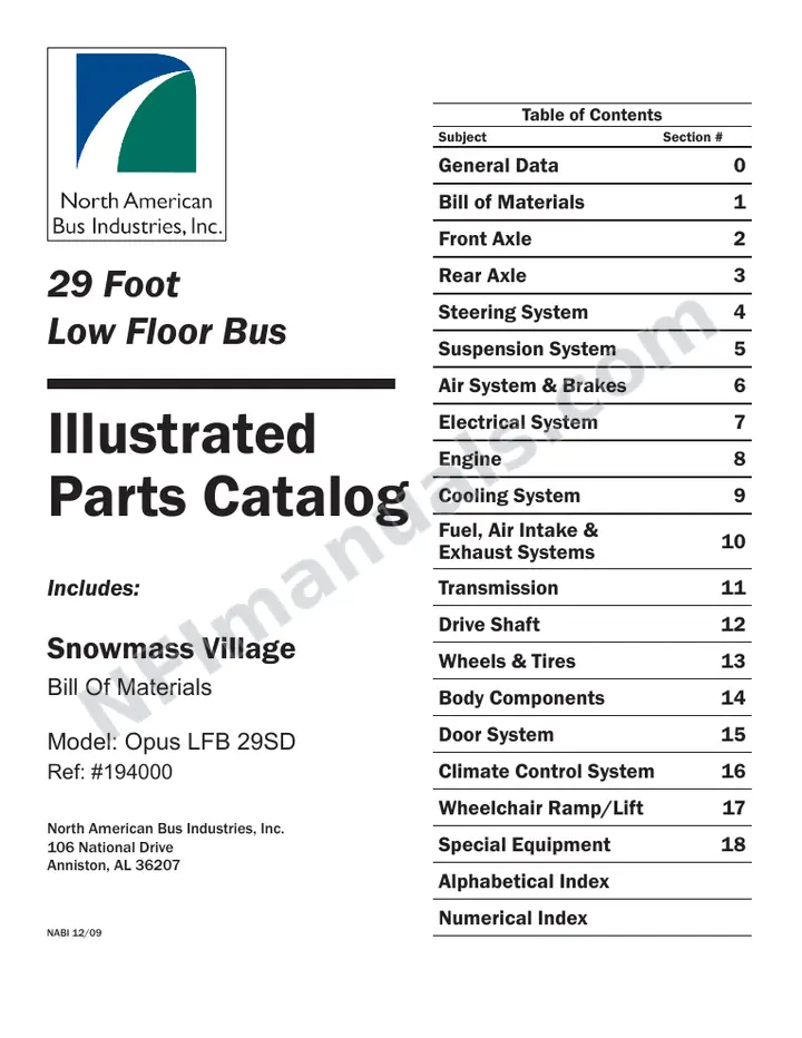 SR9152 (194000) Parts Manual, Snowmass Village first-page preview