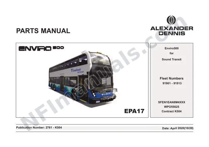 Sound Transit, 2761/K504 Chassis & Body Parts Manual first-page preview
