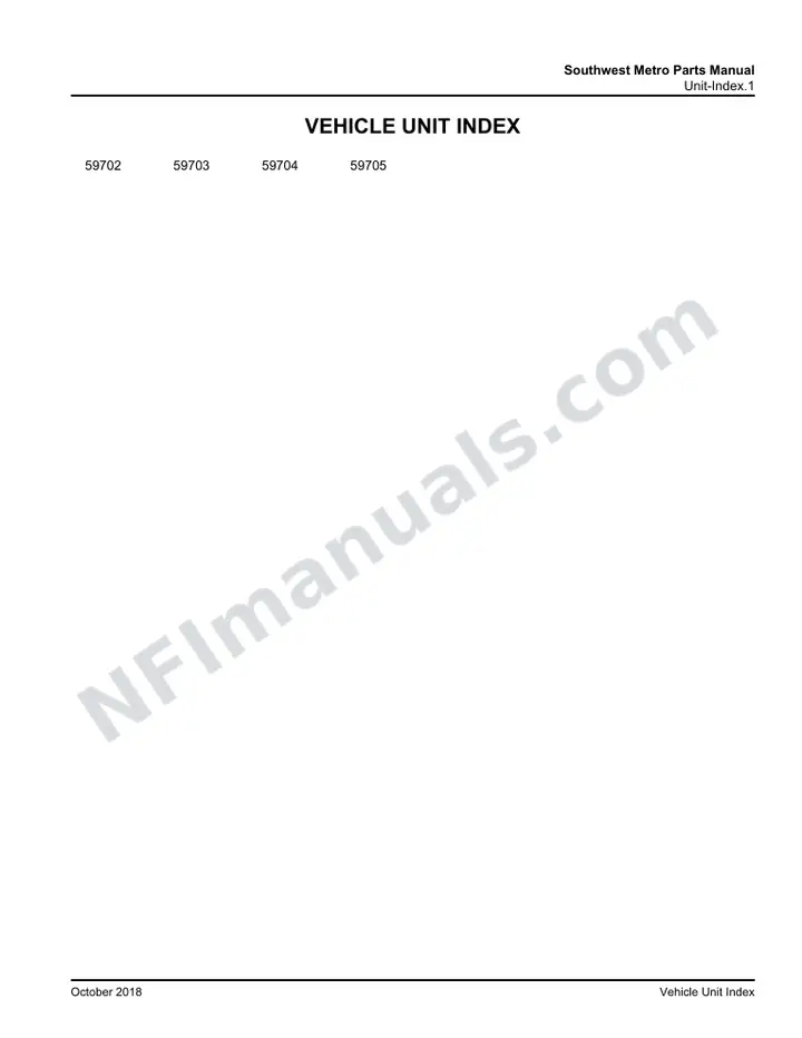 D4500 Southwest Metro Parts Manual 03 15 9107, Effective with VIN Units 59702 59705 first-page preview