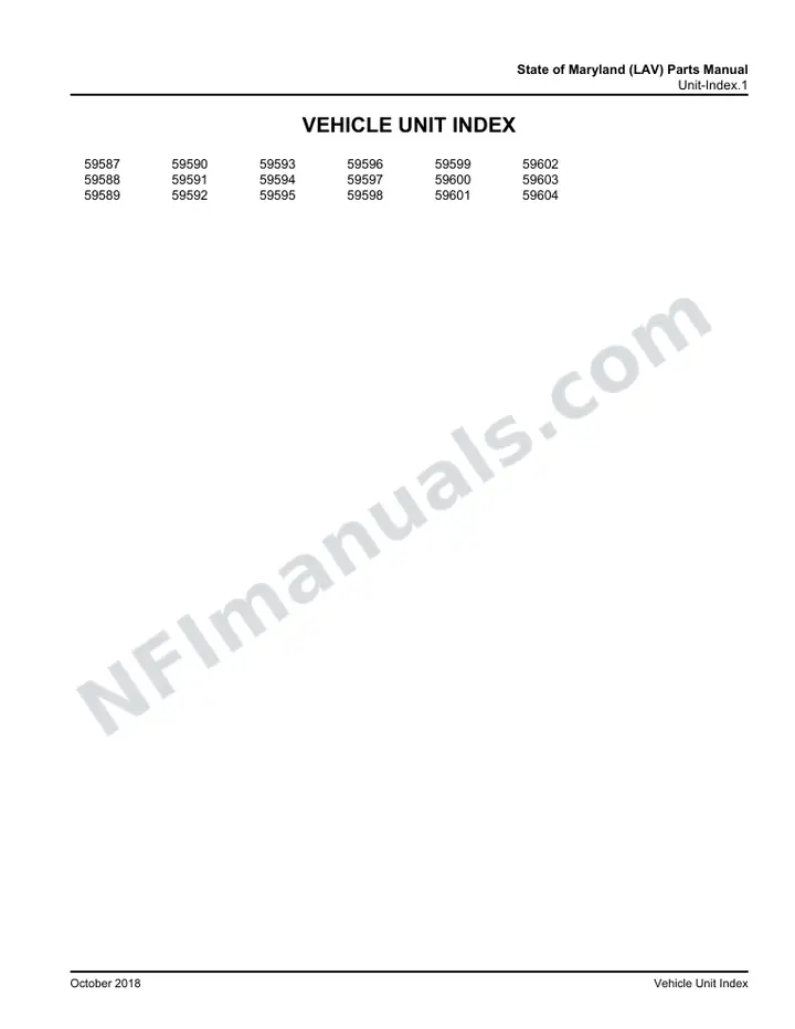 D4500 State of Maryland (LAV) Parts Manual 03 15 7784, Effective with VIN Units 59587 59604 first-page preview