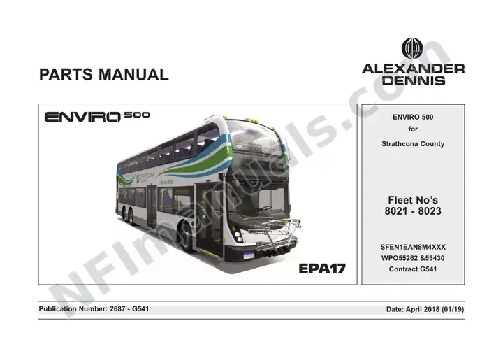 Strathcona County, 2687/G541 Chassis & Body Parts Manual first-page preview